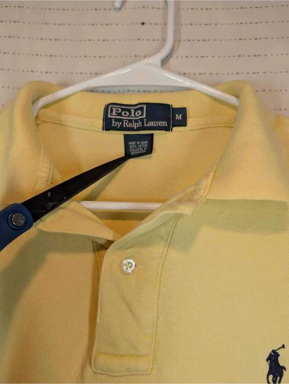 Polo Ralph Lauren Mesh Polo Shirt Pony Logo Yellow Short Sleeve Mens Medium